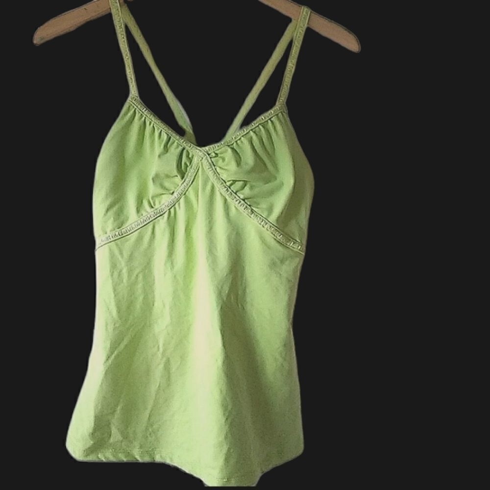 Kyodan Lime Green Spaghetti Strap Workout Tank Top size L